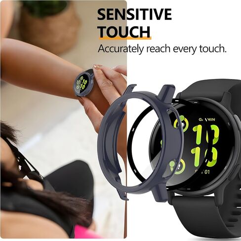 1+3 عبوات متوافقة مع حافظة واقي الشاشة Garmin Vivoactive 5، ملحقات واقية من الصدمات من البولي كربونات الصلب مع فيلم in Kuwait