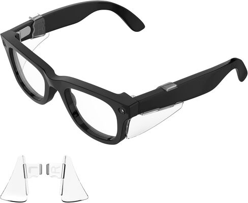 نظارات أمان HiBloks دروع جانبية لنظارات Ray-Ban Meta Wayfarer/Skyler/Headliner & Oakley Meta HSTN ملحقات النظارات الذكية، متينة ومضادة للانزلاق، مريحة وخفيفة الوزن للارتداء الآمن (شفاف) in Kuwait