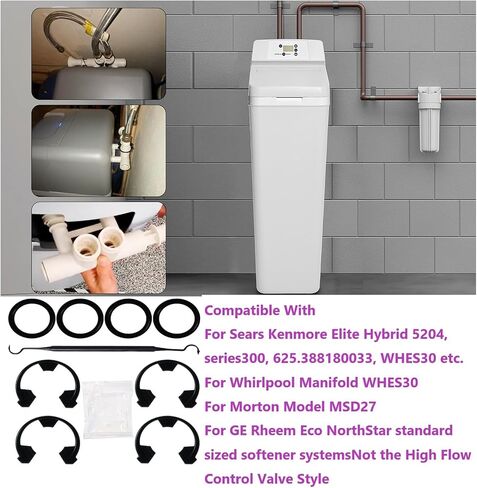 مجموعة مشبك منقي المياه 7337563 (WS60X10004، 1205500، 7116713، 1205500) ومجموعة حلقات دائرية مقاس 15/16 بوصة (7337571، 7170288، STD302213، WS03X10025) متوافقة مع Kenmore، GE، EcoPure، Sears in Kuwait
