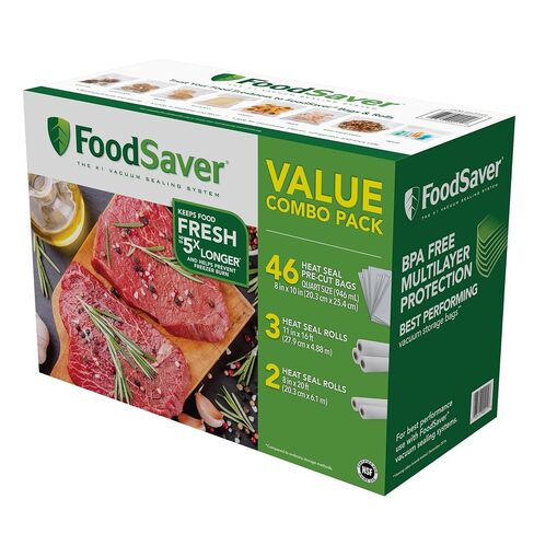 لفائف كومبو لحقيبة FoodSaver وأكياس مسبقة القطع في عبوة واحدة in Kuwait