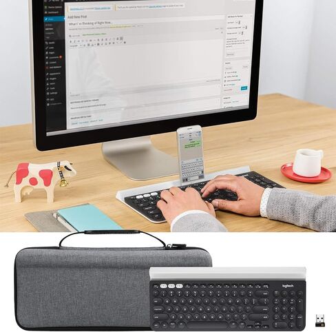 جراب Aproca الصلب متوافق مع لوحة المفاتيح اللاسلكية متعددة الأجهزة Logitech K780، وحقيبة تخزين محمولة للملحقات (الجراب فقط) in Kuwait