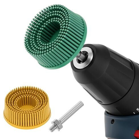 QWORK 2 Inch Bristle Disc Set 6 Pack – 1/4" Shank Abrasive Coating Removal Tool 50/80/120 Grit for Metal Deburring, Blending & Polishing – Surface Prep Grinding Wheels for Drill, Die Grinder in Kuwait