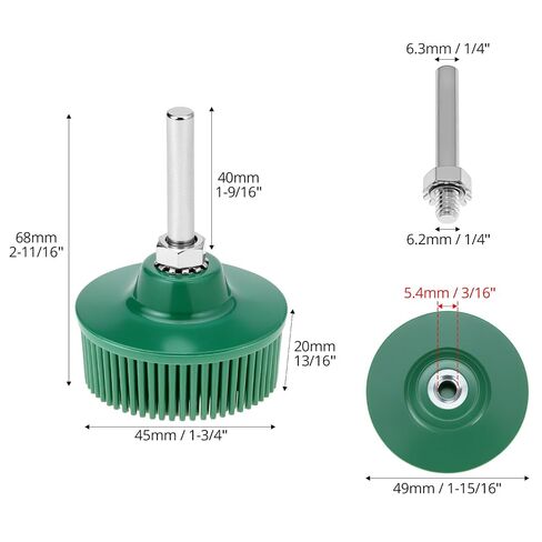 QWORK 2 Inch Bristle Disc Set 6 Pack – 1/4" Shank Abrasive Coating Removal Tool 50/80/120 Grit for Metal Deburring, Blending & Polishing – Surface Prep Grinding Wheels for Drill, Die Grinder in Kuwait