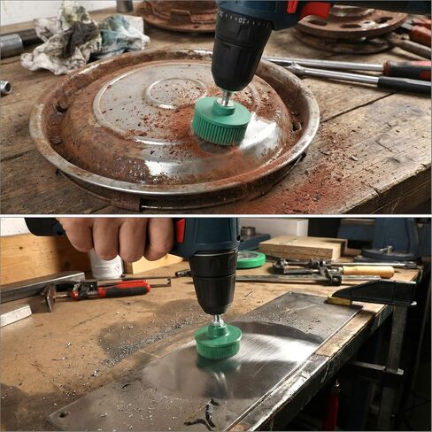 QWORK 2 Inch Bristle Disc Set 6 Pack – 1/4" Shank Abrasive Coating Removal Tool 50/80/120 Grit for Metal Deburring, Blending & Polishing – Surface Prep Grinding Wheels for Drill, Die Grinder in Kuwait