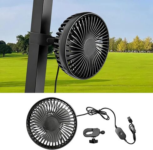 Golf Cart Fans Universal Golf Cart USB Fan Portable Quick-Mount Clip Fan for EZGO, Club Car, and Yamaha 3 Speeds 360° Rotation High Airflow Low Noise; Ideal for RVs, Camping, Outdoor Use, and Home in Kuwait