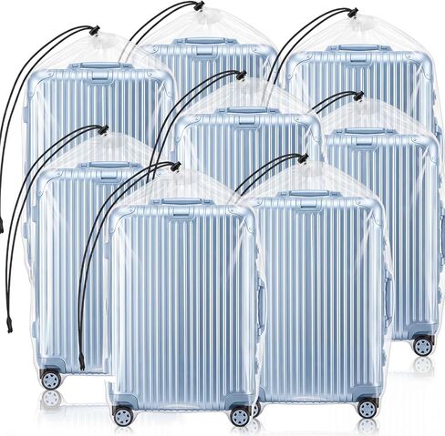Reginary 8 Pcs 62x31 Inch Extra Large Clear Drawstring Plastic Bags, Dust Covers Reusable Big Giant Luggage Storage Bag for Suitcase, Furniture, Blanket, Plush Toys, Moving, Garage Organizer (3 Mil) in Kuwait