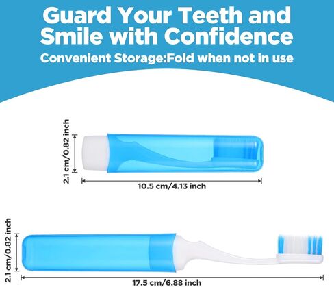 Molain 60 Pcs Folding Mini Toothbrush Travel Toothbrush, Portable Travels Size Toothbrushes Tooth Brush with Case, Bulk Toothbrushes Small Tooth Brush for Camping, Hiking, School, Home, Traveling in Kuwait