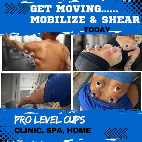 Cupping Warehouse 20-Cup Polycarbonate Cupping Set — Professional Vacuum Cupping Therapy Kit with Silicone Valves, Pump Gun, Flexible Hose & Travel Bag for Massage, Myofascial Release & Recovery in Kuwait