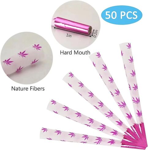 CoonesPaper 50 Pack Pink Purple Paper Straw Shaped Madeof Natural and Environmentally Friendly Materials,Pink - Purple in Kuwait