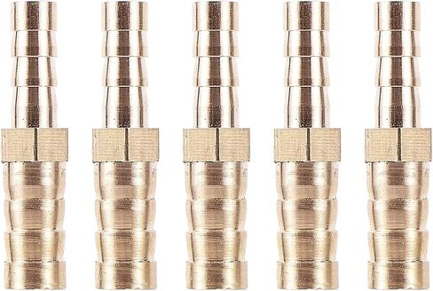 5pcs Brass Hose Fitting Pipe 6mm to 8mm Hose Bulkhead Brass Barbed Tube Pipe Fitting Coupler Connector Pipe Joint in Saudi Arabia