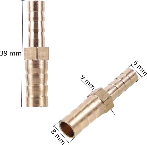 5pcs Brass Hose Fitting Pipe 6mm to 8mm Hose Bulkhead Brass Barbed Tube Pipe Fitting Coupler Connector Pipe Joint in Saudi Arabia
