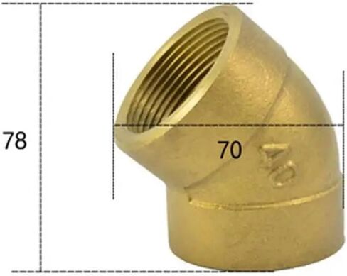1-1/2" BSPP Euqal Female Brass 45 Degree Elbow Pipe Fitting Coupler Connector Water Gas Oil in Saudi Arabia