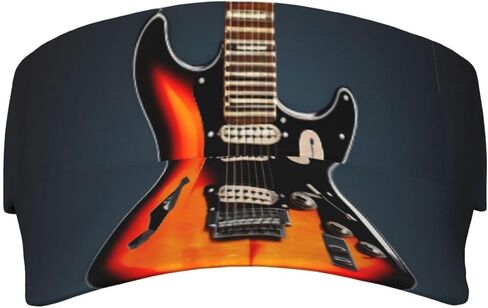 Orange Electric Guitars Print Foldable Sun Visor Hat Lightweight Adjustable Sun Visor Hat Outdoor Sports Cap for Adults in Kuwait