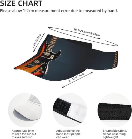 Orange Electric Guitars Print Foldable Sun Visor Hat Lightweight Adjustable Sun Visor Hat Outdoor Sports Cap for Adults in Kuwait