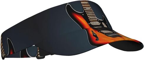 Orange Electric Guitars Print Foldable Sun Visor Hat Lightweight Adjustable Sun Visor Hat Outdoor Sports Cap for Adults in Kuwait