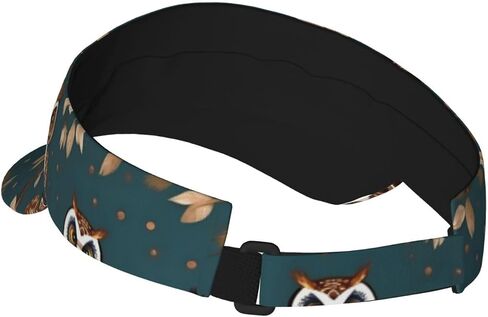 Owls on Tree Branches Print Foldable Sun Visor Hat Lightweight Adjustable Sun Visor Hat Outdoor Sports Cap for Adults Black in Kuwait
