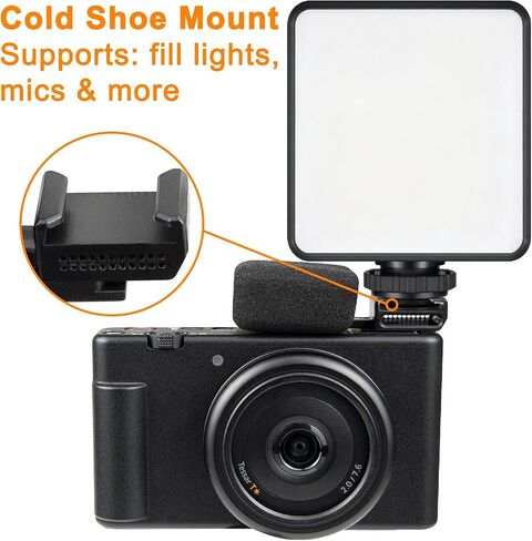 قطعتان من واقي الرياح من SOULWIT لكاميرات Sony ZV-1F/ZV-E10/ZV-1/ZV-E1/ZV-1 II Vlog، محول حذاء بارد مع زجاج أمامي فروي + غطاء ميكروفون - أسود in Kuwait
