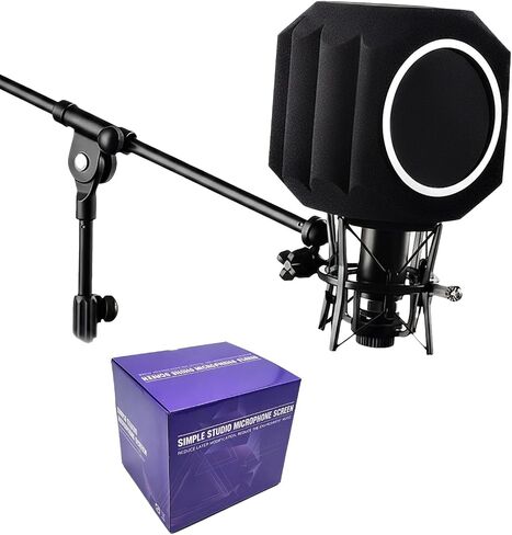 Microphone Isolation Shield Pop Filter for 40-66mm Microphone Soundproof Mic Isolation Ball Reducing Noise Eco Reflection Pop Shield Gift Mic Cover Foam for Podcasting Live Stream Subtitles in Kuwait