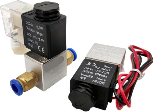 2V025-06 G1/8 مغلق عادة NC الهواء الماء زيت الملف اللولبي صمام لفائف Led 2 منفذ طرق AC110V 220 فولت 380 فولت 12 فولت 24 فولت تيار مستمر 2V025 1 قطعة (2V025-06 PC6 LED) in Kuwait
