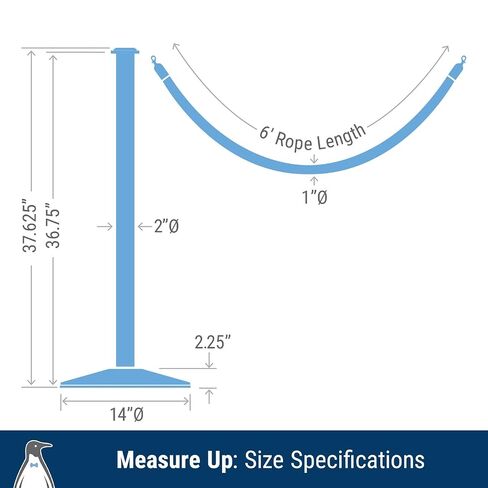 Prime Stanchion and Rope Kit, Includes (2) Smooth Black Flat Top Crowd Control Barriers and (1) Black Velvet 6-Foot Rope, Self-Straightening, No-Tools Required in Kuwait