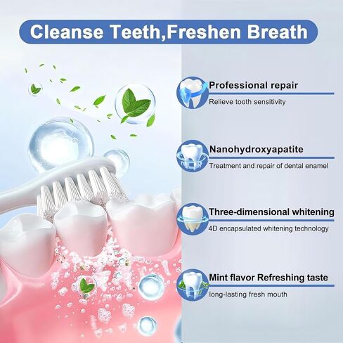 2 Pack Hydroxyapatite Toothpastes for Enamel Protection and Tooth Strengthening, Gentle Mint, Fresh Breath, Daily Use for Oral Health (A) in Kuwait