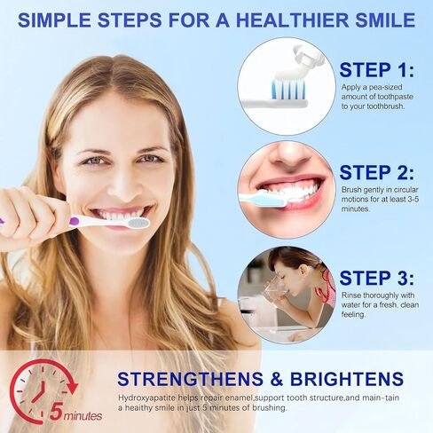 2 Pack Hydroxyapatite Toothpastes for Enamel Protection and Tooth Strengthening, Gentle Mint, Fresh Breath, Daily Use for Oral Health (A) in Kuwait