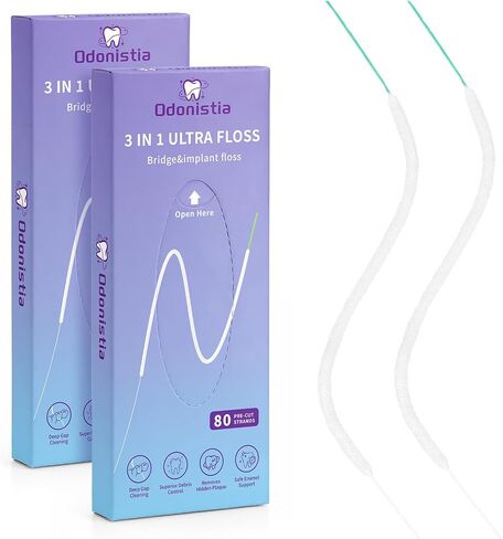 3-in-1 Ultra Floss for Brace, 160 Pre-Cut Strands, 2 Pack in Kuwait