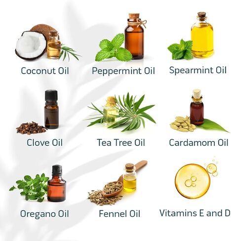 Primal Life Organics - زيت سحب أبيض حقيقي، غسول فم لتبييض الأسنان بالزيوت العطرية، جوز الهند، شجرة الشاي، فيتامينات أساسية، خالي من المواد الكيميائية، خالي من الفلورايد، 14 كيسًا (نعناع طازج، 0.33 أونصة) in Kuwait