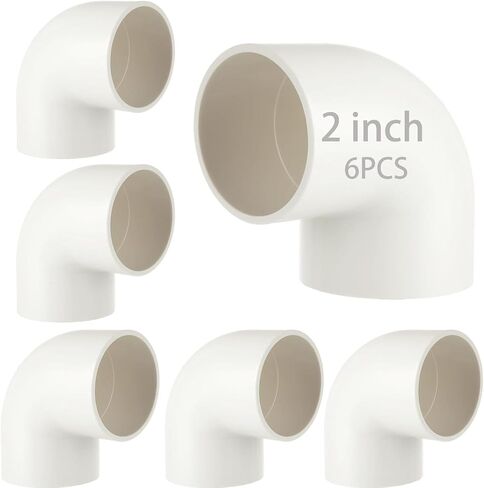 6 قطعة 2 تركيبات PVC 90 درجة الكوع 2 طريقة تجهيزات أنابيب PVC الزاوية اليمنى الكوع الأثاث بناء الصف الأنابيب محول تركيبات SCH40 in Kuwait