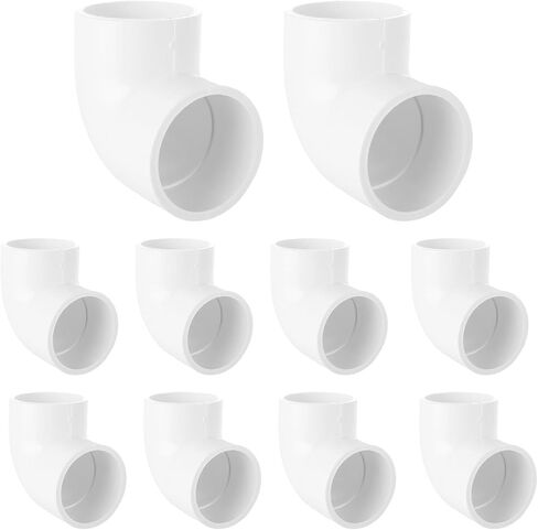 6 قطعة 2 تركيبات PVC 90 درجة الكوع 2 طريقة تجهيزات أنابيب PVC الزاوية اليمنى الكوع الأثاث بناء الصف الأنابيب محول تركيبات SCH40 in Kuwait