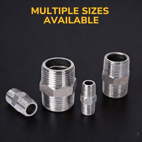 حلمة سداسية ذكر NPT مقاس 3/4 بوصة × 3/4 بوصة، تركيب أنابيب من الفولاذ المقاوم للصدأ 304، موصل مستقيم متساوي لتمديد وتوصيل اثنين من أنابيب NPT الأنثوية، 3/4 بوصة و3/4 بوصة، متينة وسهلة التركيب، عبوتان in Kuwait