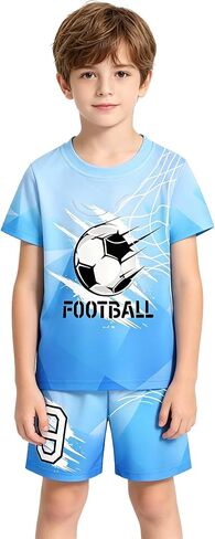Boys Nation Soccer Jersey Football Uniform Youth Sports Fans Shorts Set Outfits in Kuwait
