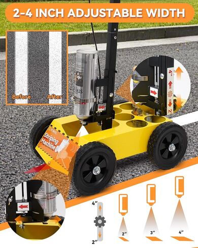 Parking Lot Striping Machine, Striping Line Marking Machine, Compatible with Professional Inverted Striping Spray Paint, Line Paint Striper Machine for Fast and Accurate Marking in Kuwait