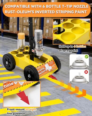 Parking Lot Striping Machine, Striping Line Marking Machine, Compatible with Professional Inverted Striping Spray Paint, Line Paint Striper Machine for Fast and Accurate Marking in Kuwait