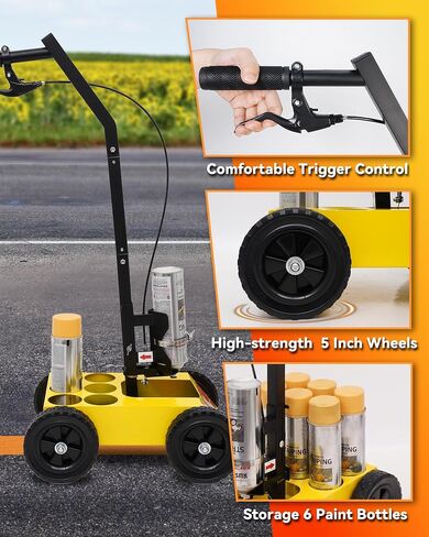 Parking Lot Striping Machine, Striping Line Marking Machine, Compatible with Professional Inverted Striping Spray Paint, Line Paint Striper Machine for Fast and Accurate Marking in Kuwait
