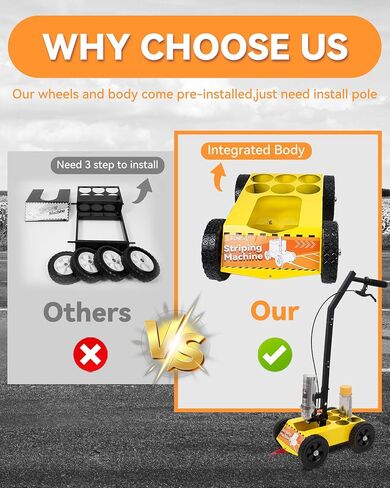 Parking Lot Striping Machine, Striping Line Marking Machine, Compatible with Professional Inverted Striping Spray Paint, Line Paint Striper Machine for Fast and Accurate Marking in Kuwait