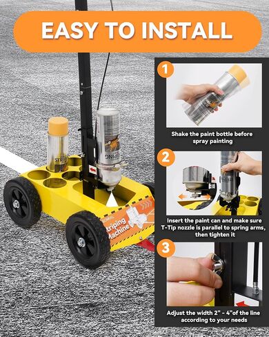 Parking Lot Striping Machine, Striping Line Marking Machine, Compatible with Professional Inverted Striping Spray Paint, Line Paint Striper Machine for Fast and Accurate Marking in Kuwait