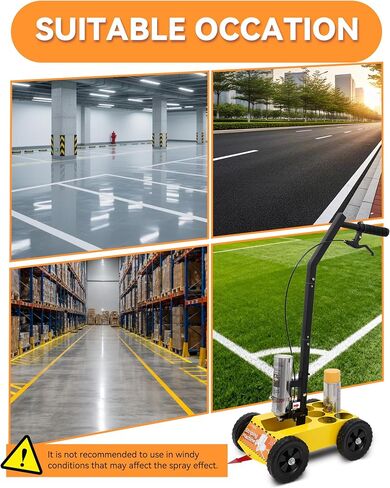 Parking Lot Striping Machine, Striping Line Marking Machine, Compatible with Professional Inverted Striping Spray Paint, Line Paint Striper Machine for Fast and Accurate Marking in Kuwait