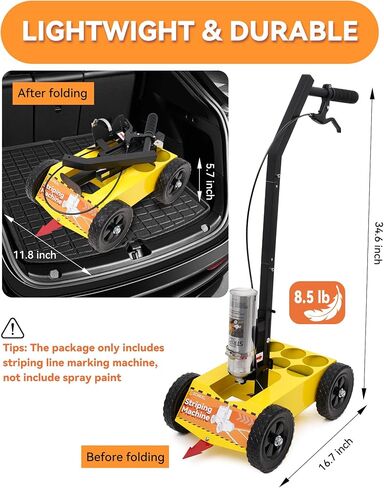 Parking Lot Striping Machine, Striping Line Marking Machine, Compatible with Professional Inverted Striping Spray Paint, Line Paint Striper Machine for Fast and Accurate Marking in Kuwait
