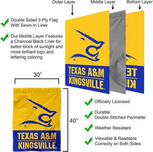 TAMU Kingsville Javelinas Double Sided House Flag in Kuwait