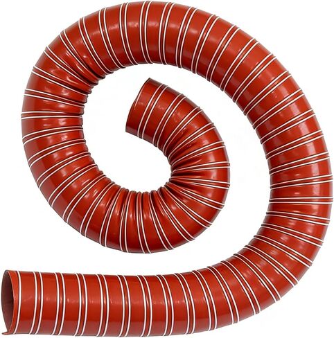 Red High Temp Silicone Ducting Hose | Steel Wire Reinforced Fire Retardant Fiberglass Flex Duct for Industrial(2.36in/6cm,39.37in) in Kuwait