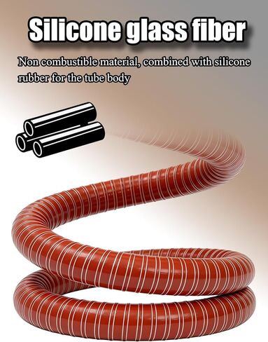 Red High Temp Silicone Ducting Hose | Steel Wire Reinforced Fire Retardant Fiberglass Flex Duct for Industrial(2.36in/6cm,39.37in) in Kuwait