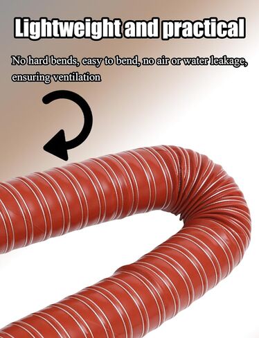 Red High Temp Silicone Ducting Hose | Steel Wire Reinforced Fire Retardant Fiberglass Flex Duct for Industrial(2.36in/6cm,39.37in) in Kuwait