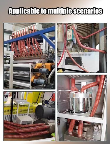 Red High Temp Silicone Ducting Hose | Steel Wire Reinforced Fire Retardant Fiberglass Flex Duct for Industrial(2.36in/6cm,39.37in) in Kuwait