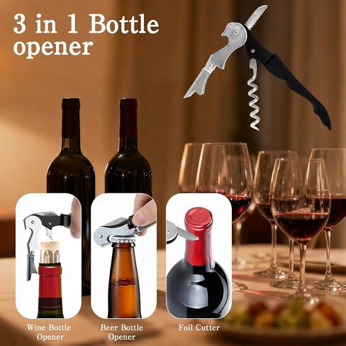 110 Pack Waiter Corkscrew Wine Openers Black Heavy Duty Hinges All in One Double Hinged Tools for Bartenders Servers Sommelier in Kuwait