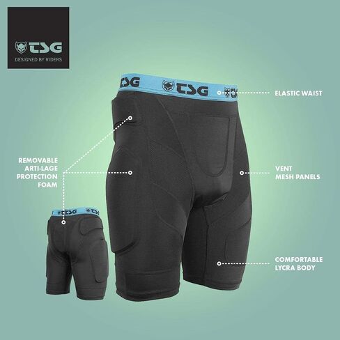 TSG - Crash Pant A Protective Shorts Gear Guard for Snowboard, Skate, and Ski - 3D Protection for Hip and Tailbone - Black in Kuwait