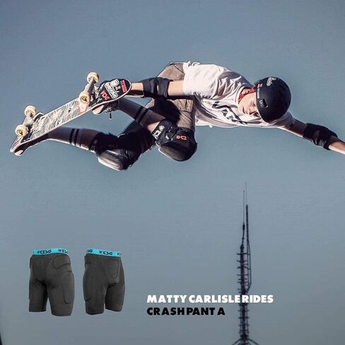 TSG - Crash Pant A Protective Shorts Gear Guard for Snowboard, Skate, and Ski - 3D Protection for Hip and Tailbone - Black in Kuwait