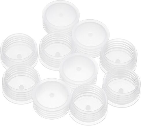 uxcell 10 Pcs Salt Shaker Stoppers 1-1/16in, 4 Layer Plastic Salt Shaker Plug Stopper Clear Replacement Plug Bottle Caps Reusable Clear Round Plastic End Cap for Bottles Pipes Flower Pots in Kuwait