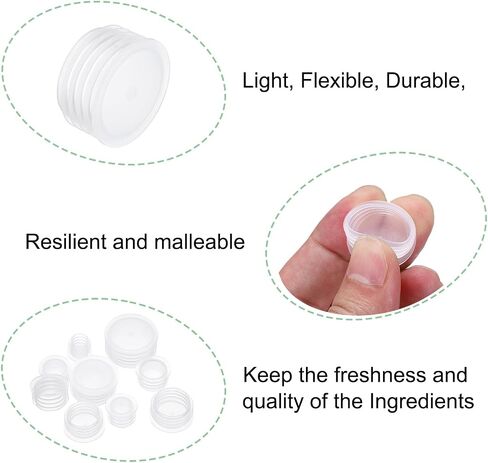 uxcell 10 Pcs Salt Shaker Stoppers 1-1/16in, 4 Layer Plastic Salt Shaker Plug Stopper Clear Replacement Plug Bottle Caps Reusable Clear Round Plastic End Cap for Bottles Pipes Flower Pots in Kuwait
