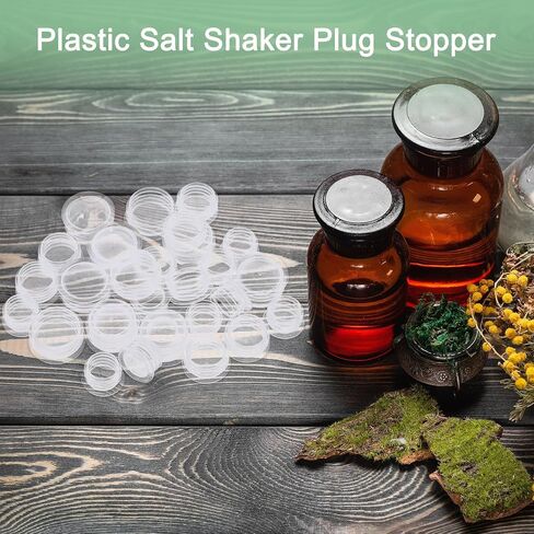 uxcell 10 Pcs Salt Shaker Stoppers 1-1/16in, 4 Layer Plastic Salt Shaker Plug Stopper Clear Replacement Plug Bottle Caps Reusable Clear Round Plastic End Cap for Bottles Pipes Flower Pots in Kuwait